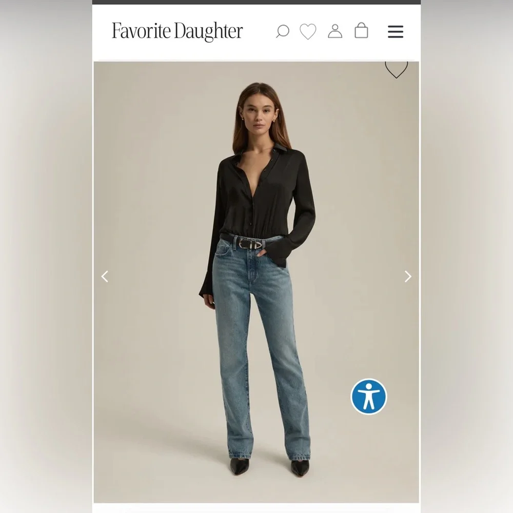 Favorite Daughter Denim The Mikaela Low Slung Long Slim Straight NWT - Picture 2 of 16